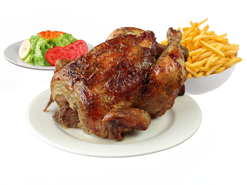 1 Pollo entero + Papas fritas